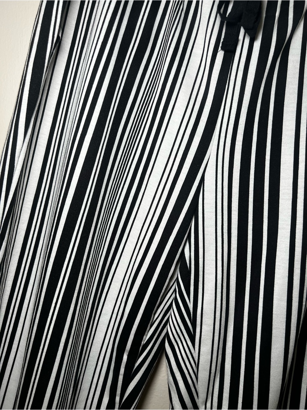 LuLaRoe Jax Black and White Striped Jogger Pants - Picture 2 of 4